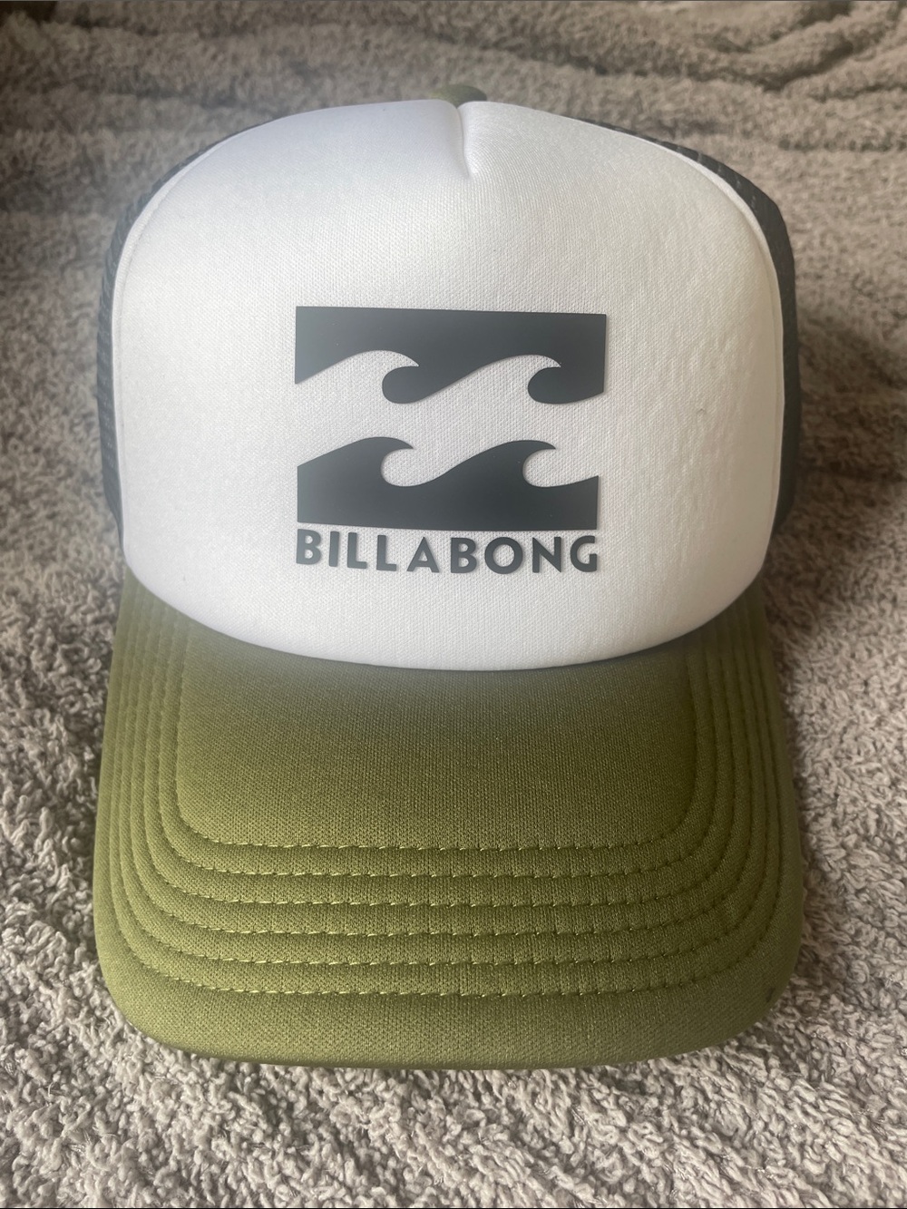 Billabong Olive Green and White Foam Trucker Hat